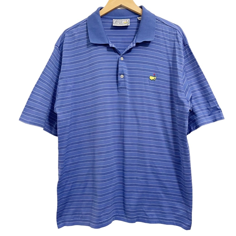 Augusta National Masters Striped Blue Golf Polo Vintage Size XL